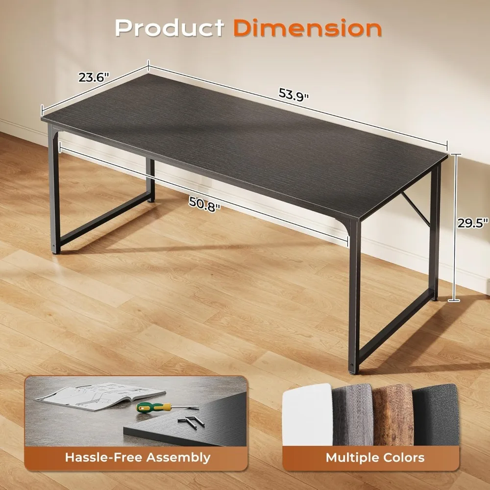 โต๊ะคอมพิวเตอร์ตั้งโต๊ะขนาดใหญ่ 54x24 นิ้ว - สำหรับเล่นเกม ทำงาน เขียนหนังสือ โฮมออฟฟิศ ห้องอ่านหนังสือ ห้องนอน