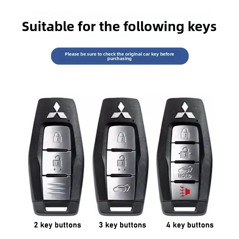 Car Alloy Key Shell Key Lanyard Remote Bag Fob Cover Case Holder For Mitsubishi EVO ASX RVR Pajero Sport Triton Eclipse Cross
