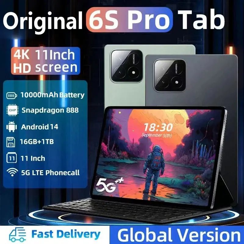 

2024 NEW Original MI Pad 6S Pro Tablet 11inch HD 4K Android 14 16GB+1T 10000mAh 5G Dual SIM Bluetooth WiFi GPS WPS Tablet PC