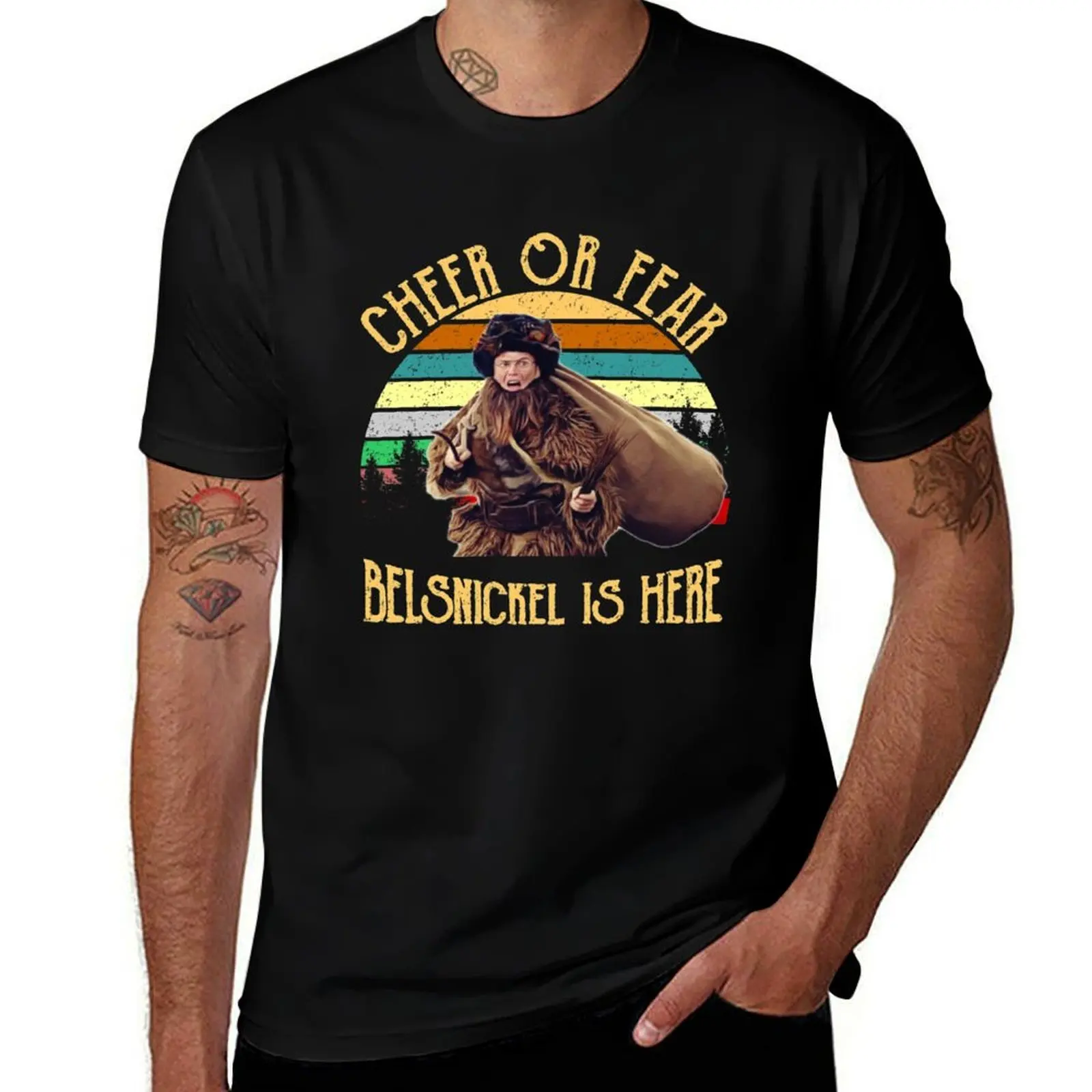 

Cheer or Fear belsnickel is here Dwight Schrute Vintage The Office T-Shirt Casual Trendy Short Sleeve T-Shirt