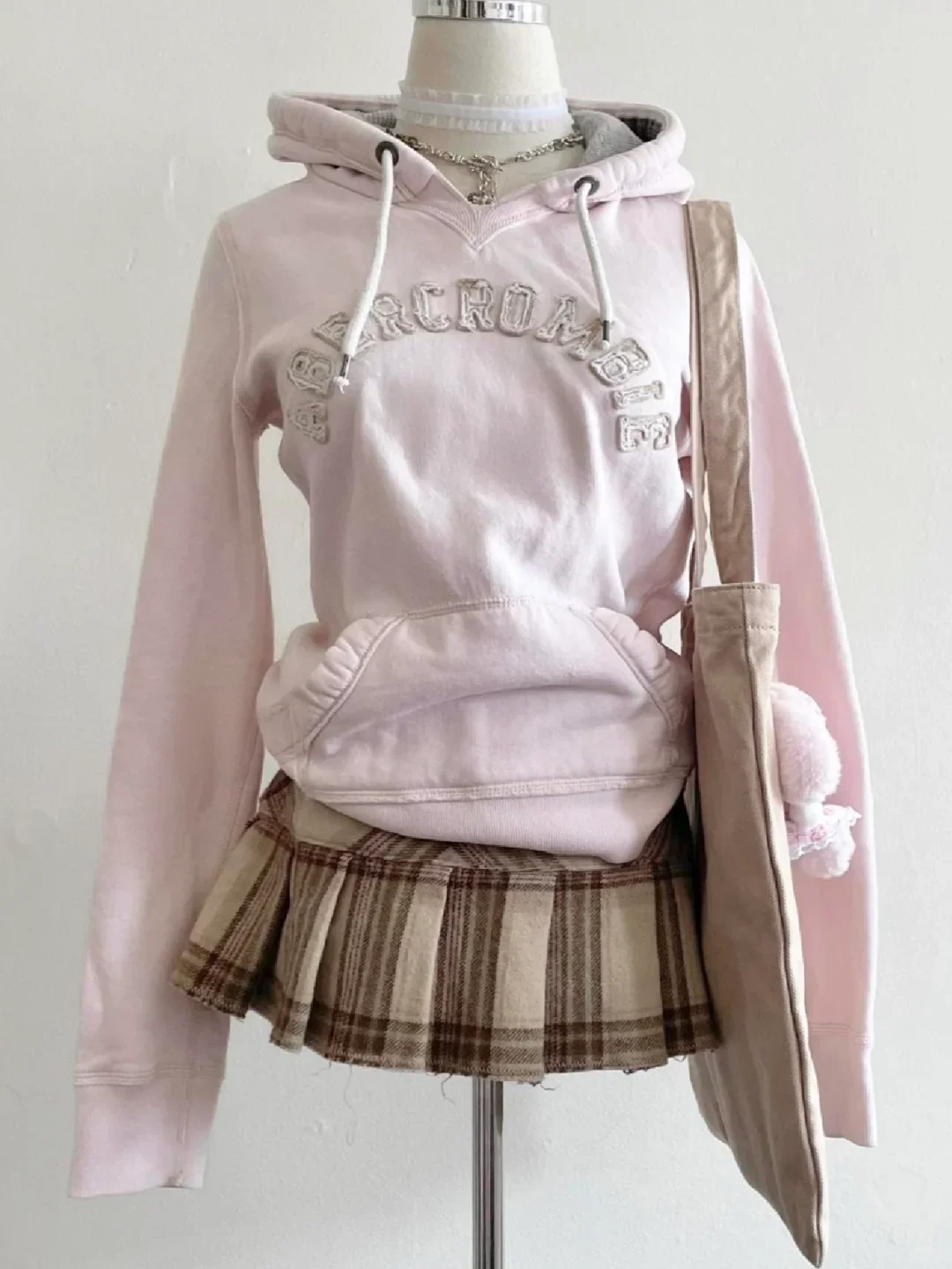 Bluza damska Vintage Pink Harajuku Korean Casual Hoodies Winter Female Clothes 2000s Y2k Loose Pullover Goth Letter Hooded