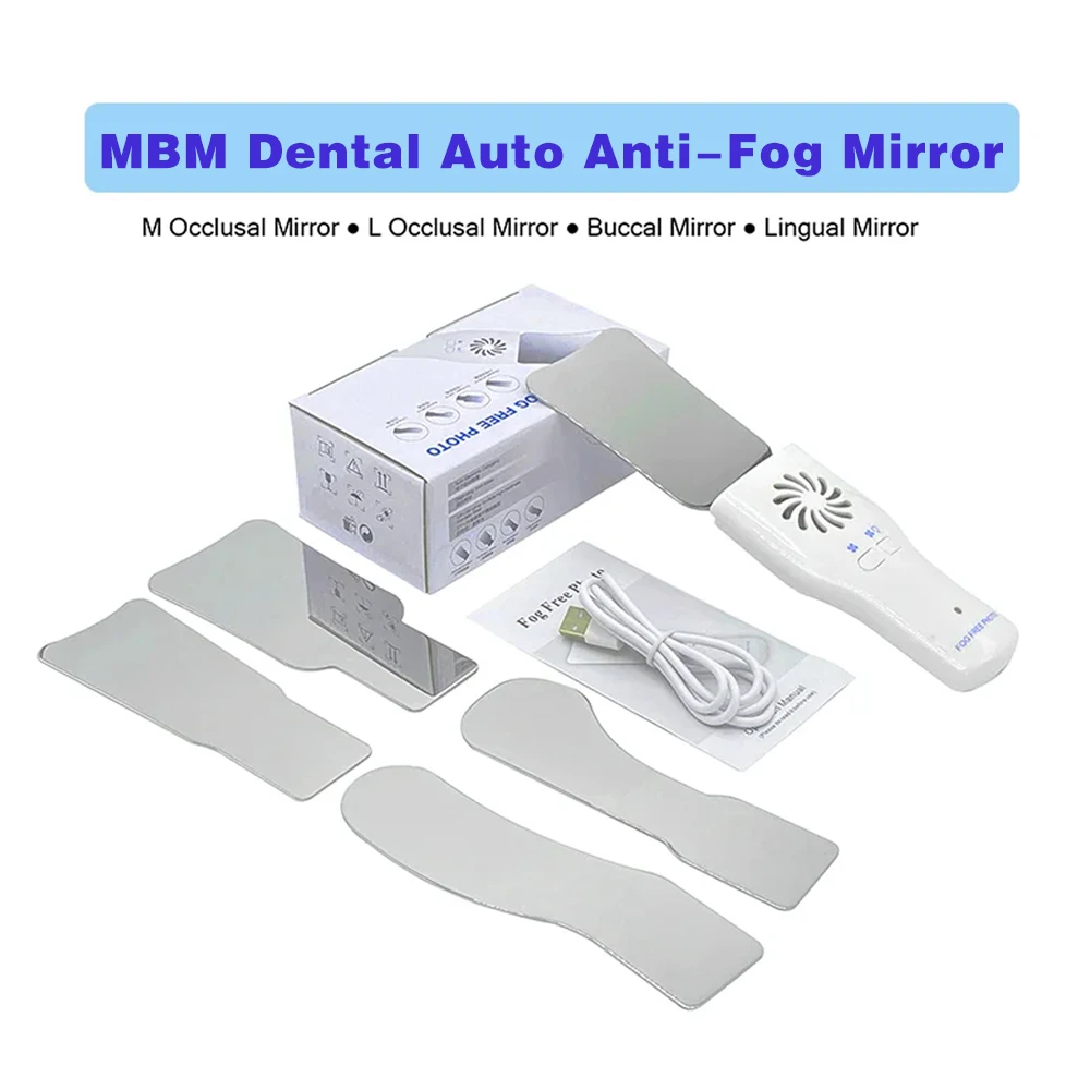 Espelho anti-nevoeiro automático dental, Espelho de desembaçamento de aço inoxidável para exame oral, Foto oral reflete espelho, Sem nevoeiro