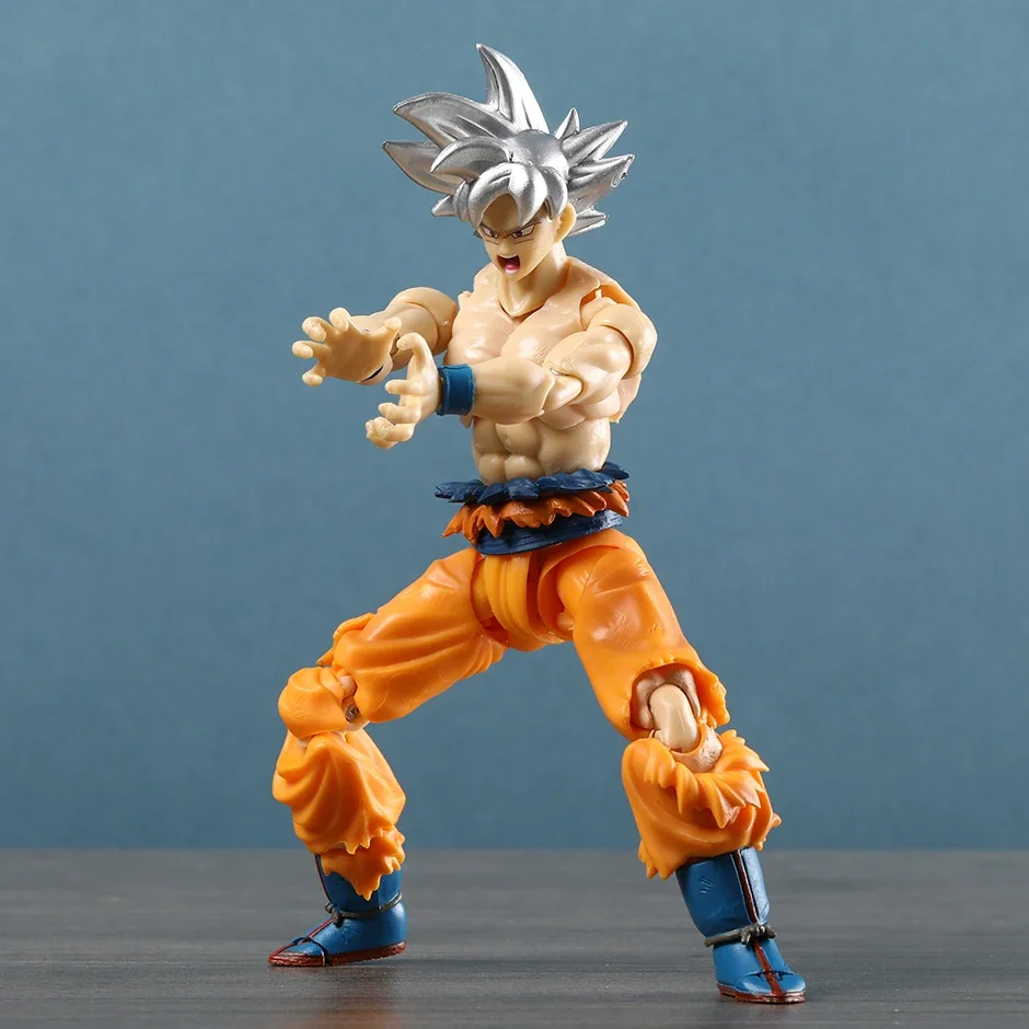 SHF Sliver Hair Son Goku Ultra Instinct Anime Action Figure Decoration Model Doll Toy Gift