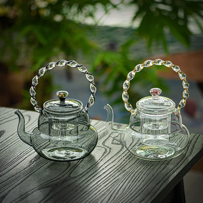 

High Borosilicate Glass Beam Pot Steaming Teapot High Temperature Resistant Kettle Large Capacity Tea Making Pot Tea Infuser
