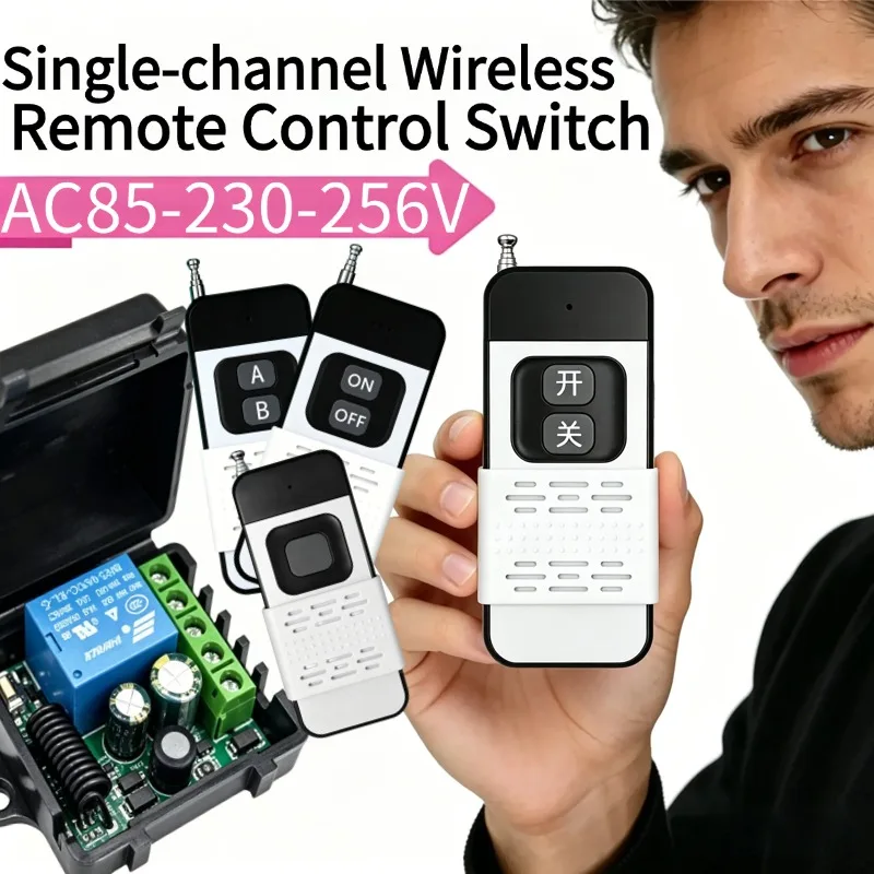 

433MHz Wireless Remote Control Switch Dry Contacts RF Relay Module AC90V 110V 120V 220V 230V Remote Controls Gate Door Light