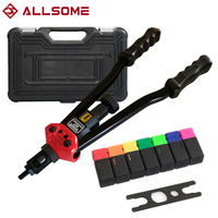 ALLSOME BT-607 Rivet Tool Kit Rivnut Setting Tool Nut Setter NutSert Hand Riveter Guns Mandrels M3 M4 M5 M6 M8 M10 M12 HT2778