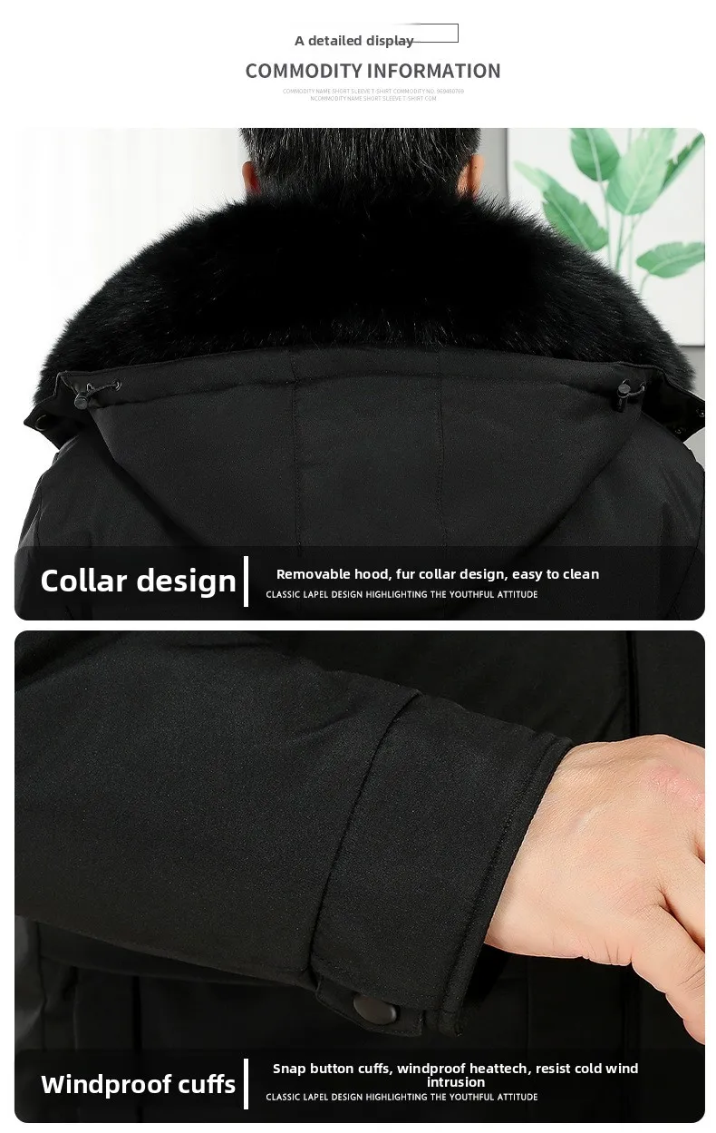 Windbreaker Men's Down Coats And Parkas Winter Jacket Man White Goose Down Jacket Puffer Jackets Padding Detachable Inner HXY196