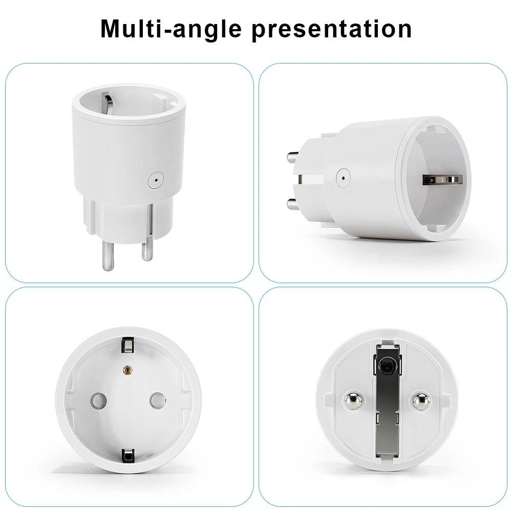 Tuya WiFi Smart Plug 10A EU Smart Socket With Power Monitoring Timing Function Voice Control Via Alexa Google Home Yandex