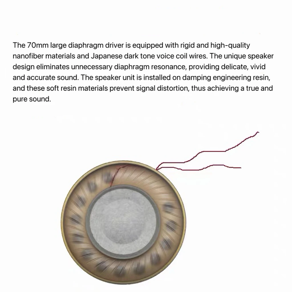 Composite biofilm nano-fiber dual-magnetic headband over-ear dynamic headphone with high-fidelity audiophile-grade 70mm unit.