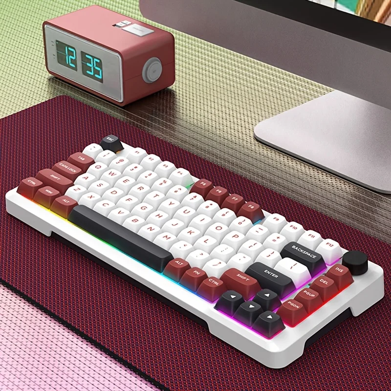 

Mechanical Gaming Wired RGB Keyboard with Ultra-Illuminated Backlight, Ergonomic for Home Office and Gaming Dual-Use Keyboard