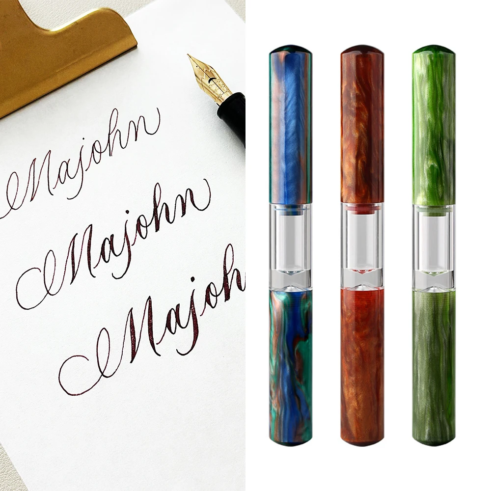 

New MAJOHN N15 Acrylic Solf Flex Nib + Glass Dip Nib Fountain Pen Double Use Soft Elastic Calligraphy Pen Copperplate ES ER