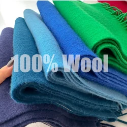 100% Wool Winter Scarf For Women Long Warm Cashmere Scarves Hijab Solid Lady Shawl Wrap Female Pashmina Bandana Head Scarfs New