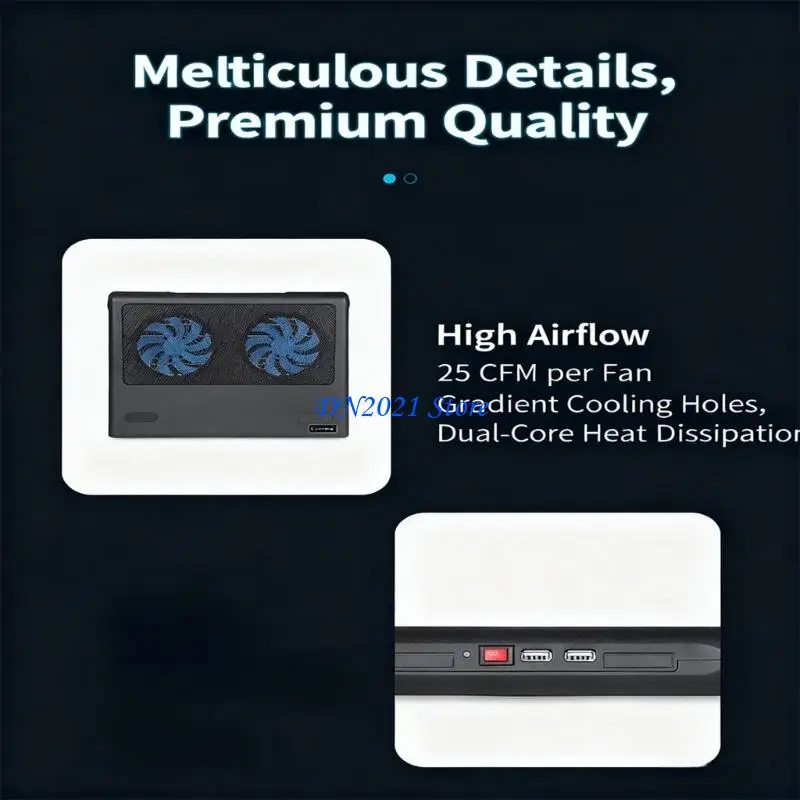 

F3KE Ergonomic Laptop Cooling Pad for 12-16inch Devices Adjustable Height Silents Fan