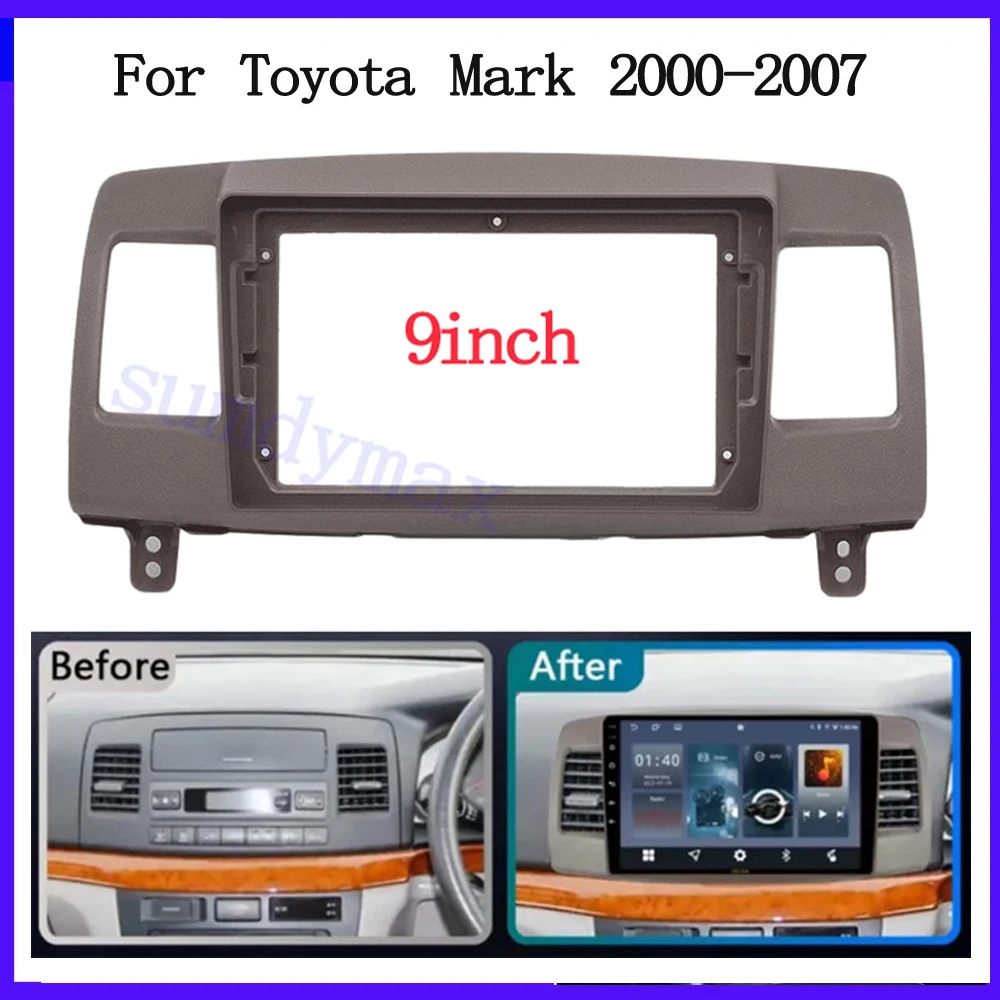 9inch Car Radio Fascia For  TOYOTA MARK II JZX110 2000-2004 Stereo Frame Plate Adapter Mounting Dash Installation Bezel Trim Kit