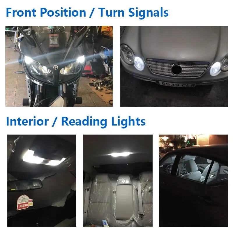 Philips T10 W5W 194 Ultinon LED 6000K Cool White Car Turn Signal Lamp Auto Interior Light Door Reading Plate Bulb 12961ULWX2