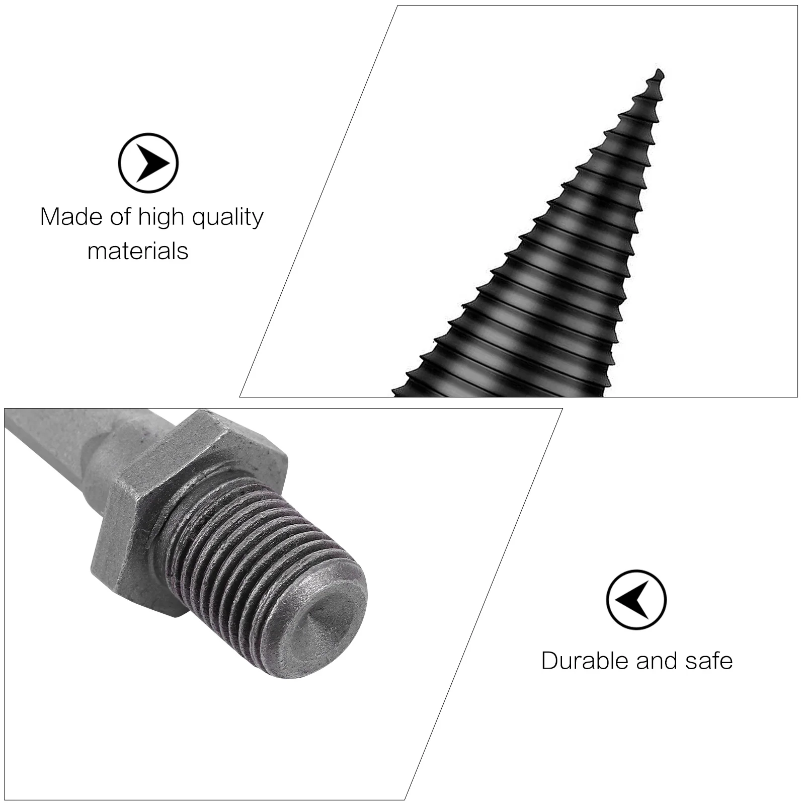 

4pcs Splitting Cone Drill Bit Heavy Duty Hardened Steel Firewood Splitter For Firewood Splitter Drill Woodworking Tool Kit