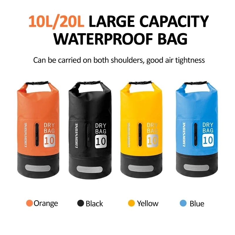 Waterproof Swimming Bag 10L/20L Outdoor Waterproof Dry Bag  Large-Capacity Bucket Bag for Boating Fishing Rafting Swimming