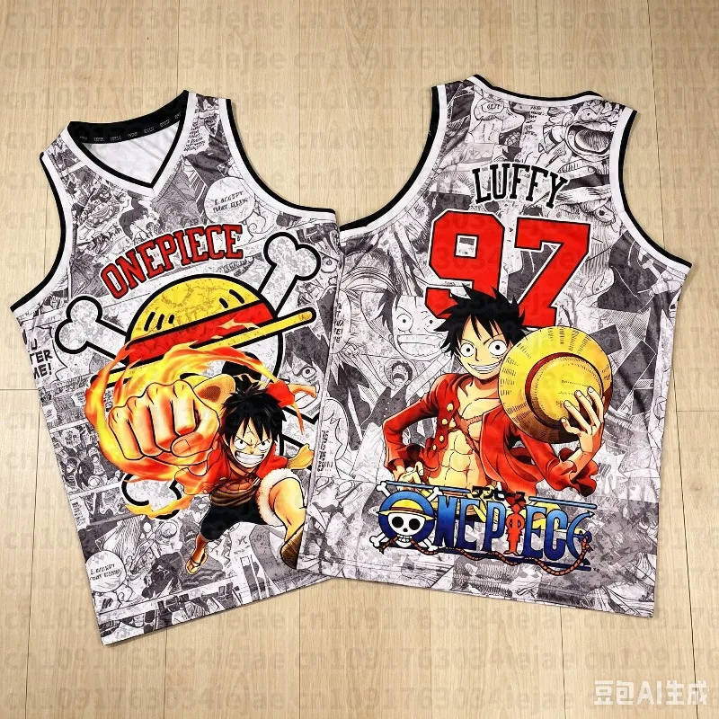 2026 Summer One Piece Retro Cosplay Vest Men's Oversize 3D Printed Sleeveless T-shirt Family Unisex Sports Shirt