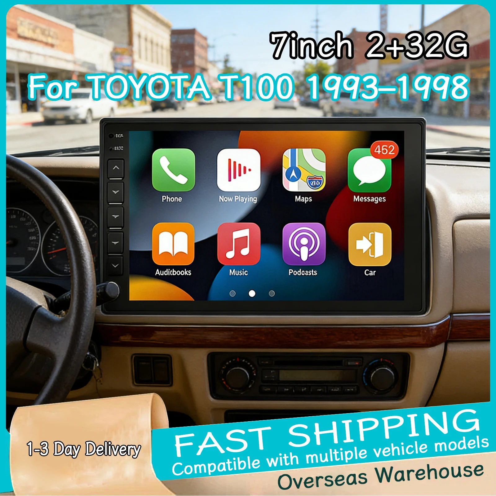 

7Inch Car Player Stereo Radio GPS Navigation for TOYOTA T100 1993–1998 with Android 15 Carplay/Android Auto WiFi Bluetooth