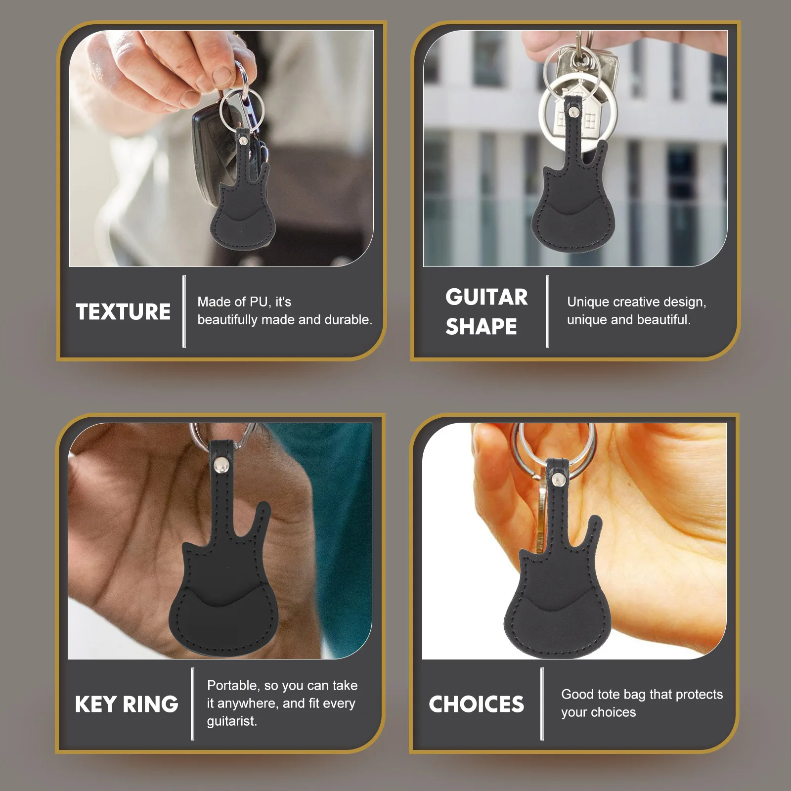 

Pick Storage Bag Guitar Plectrum Pouch Accessories Container Keyring Picks Case Travel