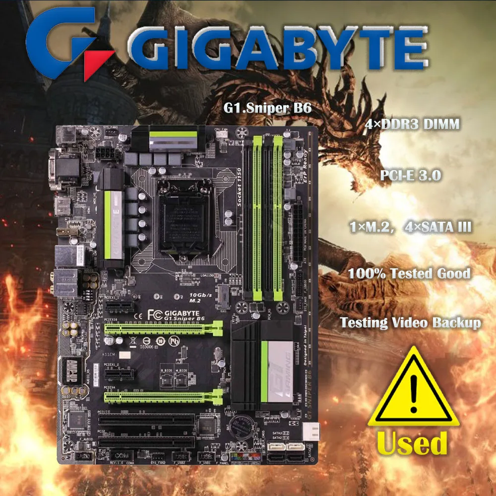 

Материнская плата GIGABYTE GA-G1.SNIPER B6 LGA 1150 Intel B85 HDMI SATA 6 Гбит/с USB 3.0 ATX Intel