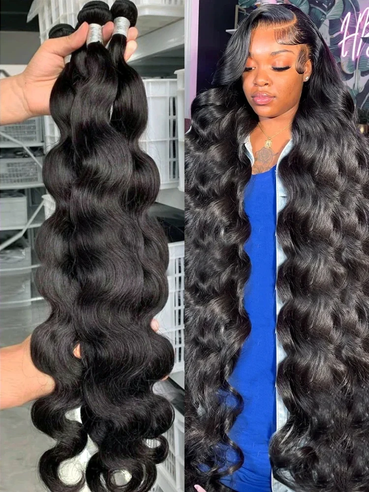 Body Wave Human Hair 1/2/3/4 Bundles Indian 100% Remy Natural Hair Extensions For Women Human Hair Body Wave Bundles Thick Ends