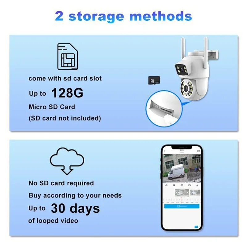 4K 8MP HD Wifi Camera 4MP Dual Lens Dual Screen AI Auto Tracking Clear Night Vision IP Camera CCTV Audio Video Surveillance Cam