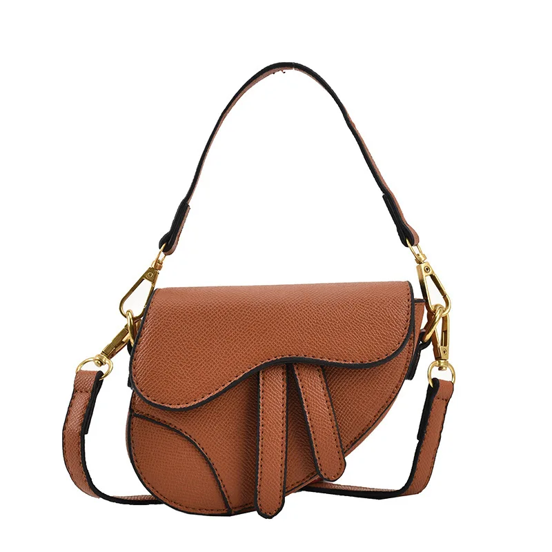 Fashion Women Saddle Bag Small Shoulder Bags 2023 High Quality Solid PU Leather Crossbody Bags Luxury Messenger Bag Party Clutch