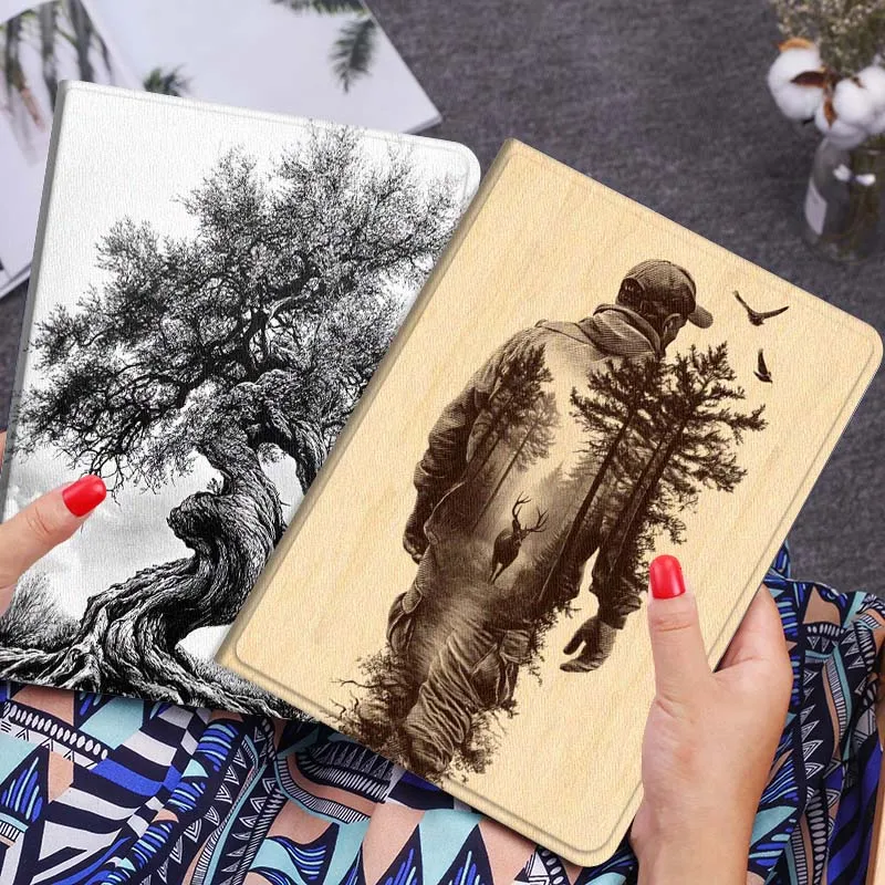Man Deer Forest Back Tablet Case For Huawei Honor MatePad MediaPad Air 5 6 7 11 V6 V7 V8 V9 X9 X8 T10 T10s C5e T5 Gift