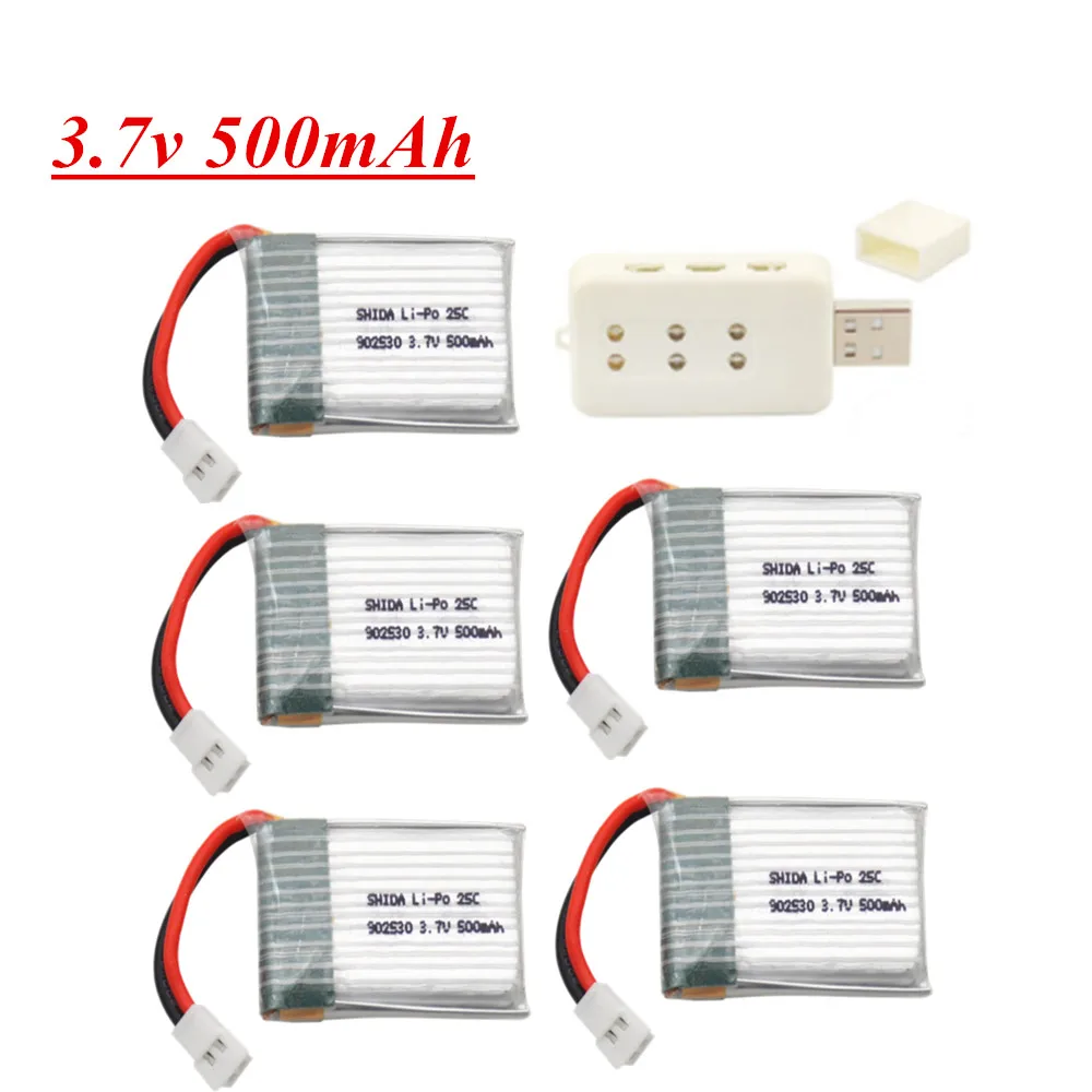 3.7V 500mAh 25C LiPo Battery with 6 in 1 charger For Wltoys V931 F949 XK K123 6Ch RC Helicopter Drone Spare Parts