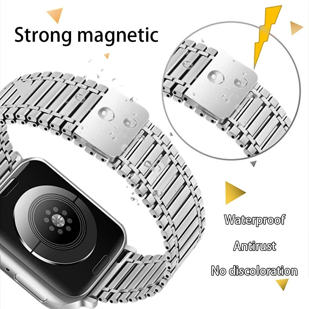 Edelstahlarmband für Apple Watch Band 44 mm 40 38 42 46 45 41 mm Metallgliederarmband iWatch 10 9 8 7 se 6 5 4 Ultra 2 49 mm