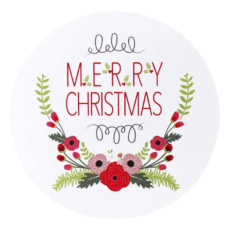 500Pcs Merry Christmas Stickers Christmas Theme Seal Labels Stickers for DIY Gift Package Envelope Stationery Decor B