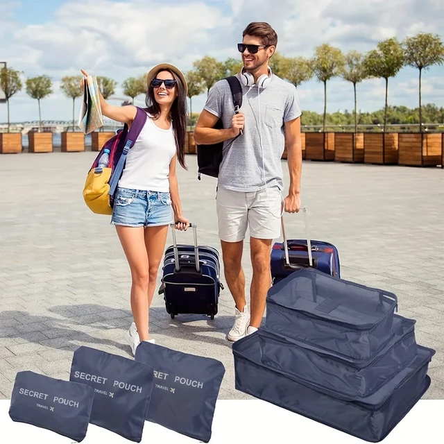 6 Pcs/Set Pink/Blue/Grey Travel Storage Bag Large Capacity Waterproof Luggage Clothing Underwear Storage Bag Bag With Zipper 2 6 Pcs/Set Pink/Blue/Grey Travel Storage Bag Large Capacity Waterproof Luggage Clothing Underwear Storage Bag Bag With Zipper 2