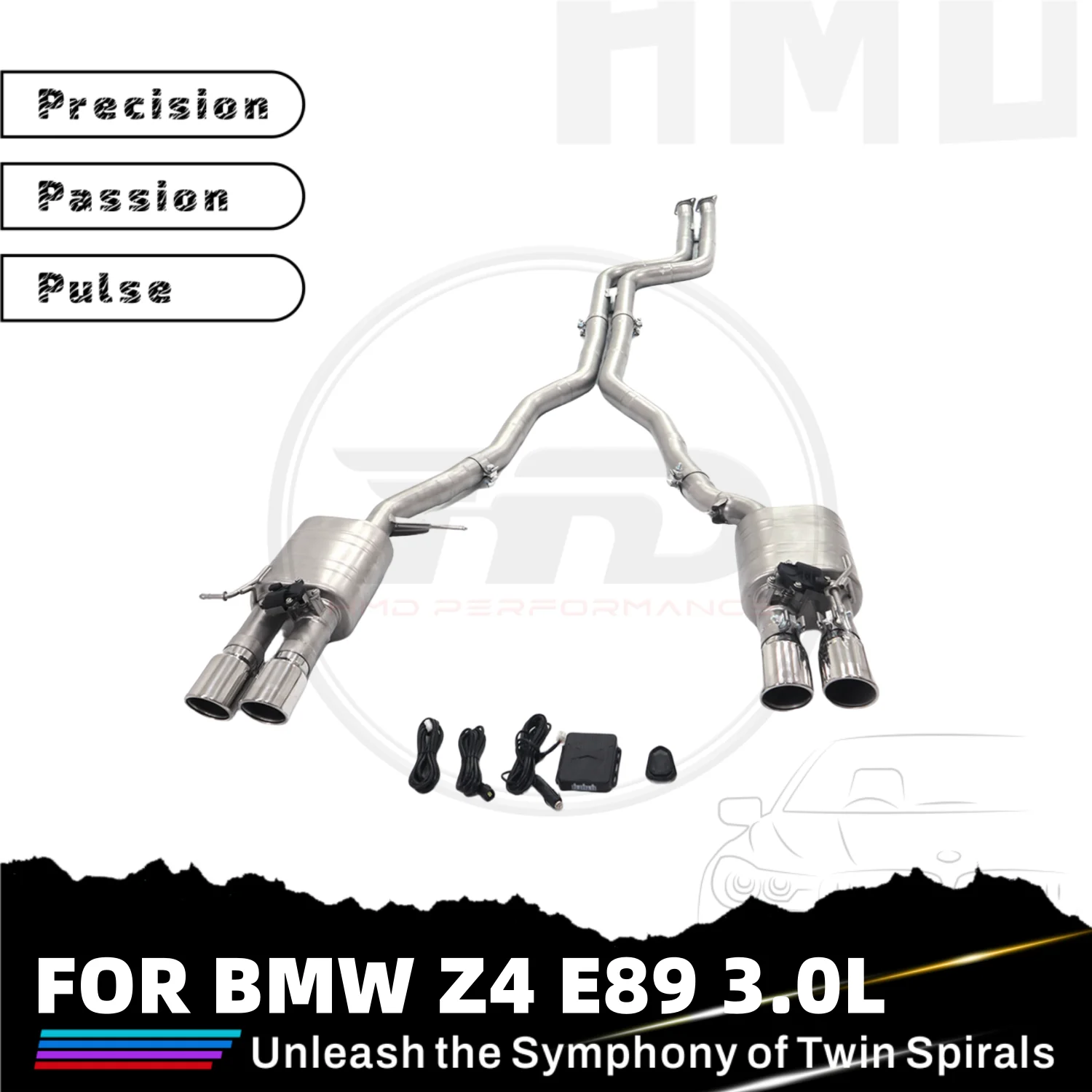 

Электронный клапан HMD из нержавеющей стали Catback для BMW Z4 E89 3.0L, однотрубный дизайн, высокопроизводительные автозапчасти для выхлопных газов