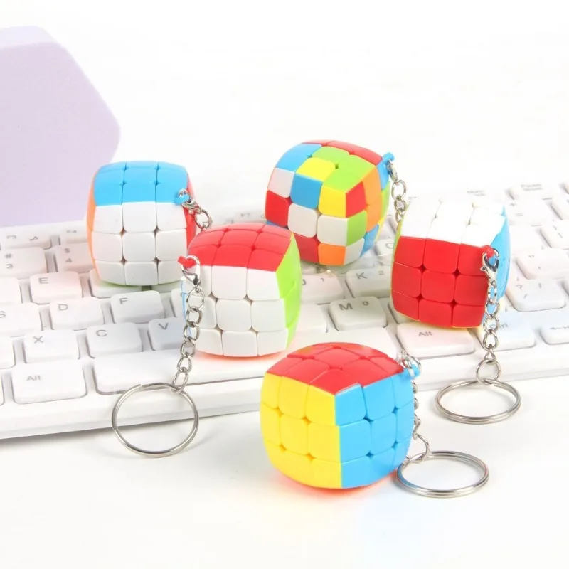 Mini Cube 3x3x3 Keychain Magic Cubes Puzzle Mofangge for Beginner Professional Cubo Magico Toys for Children Kids