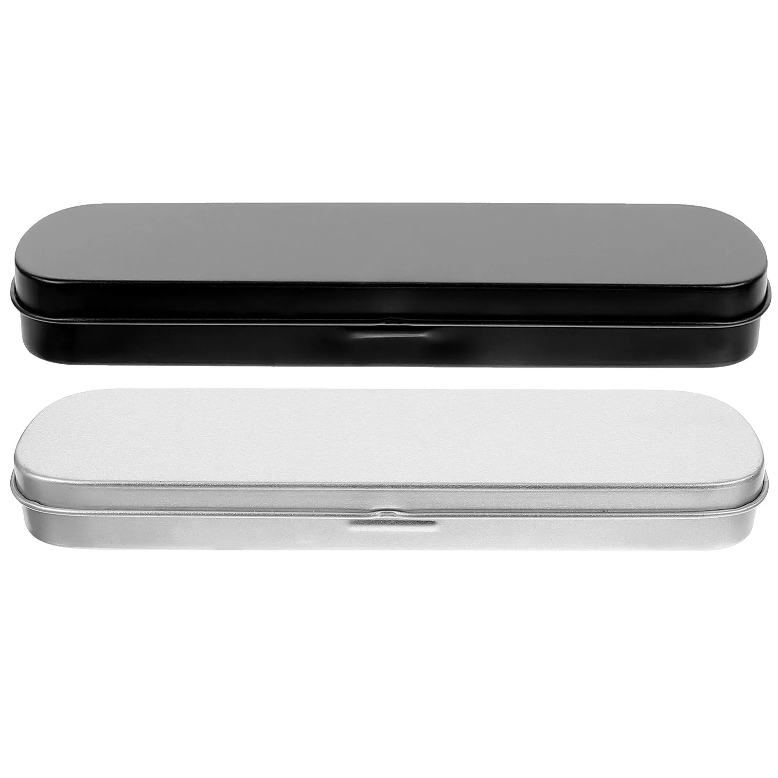 2Pcs Metal Pen Box Premium Thick Gauge Metal Pencil Storage Case for Art Supplies Office School Stationery Bulk Pack