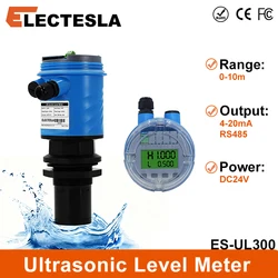 ES-UL800 IP68 Ultrasonic Level Meter for Tanks water level transmitter 4-20mA RS485 Transmitter DC24V Power Supply