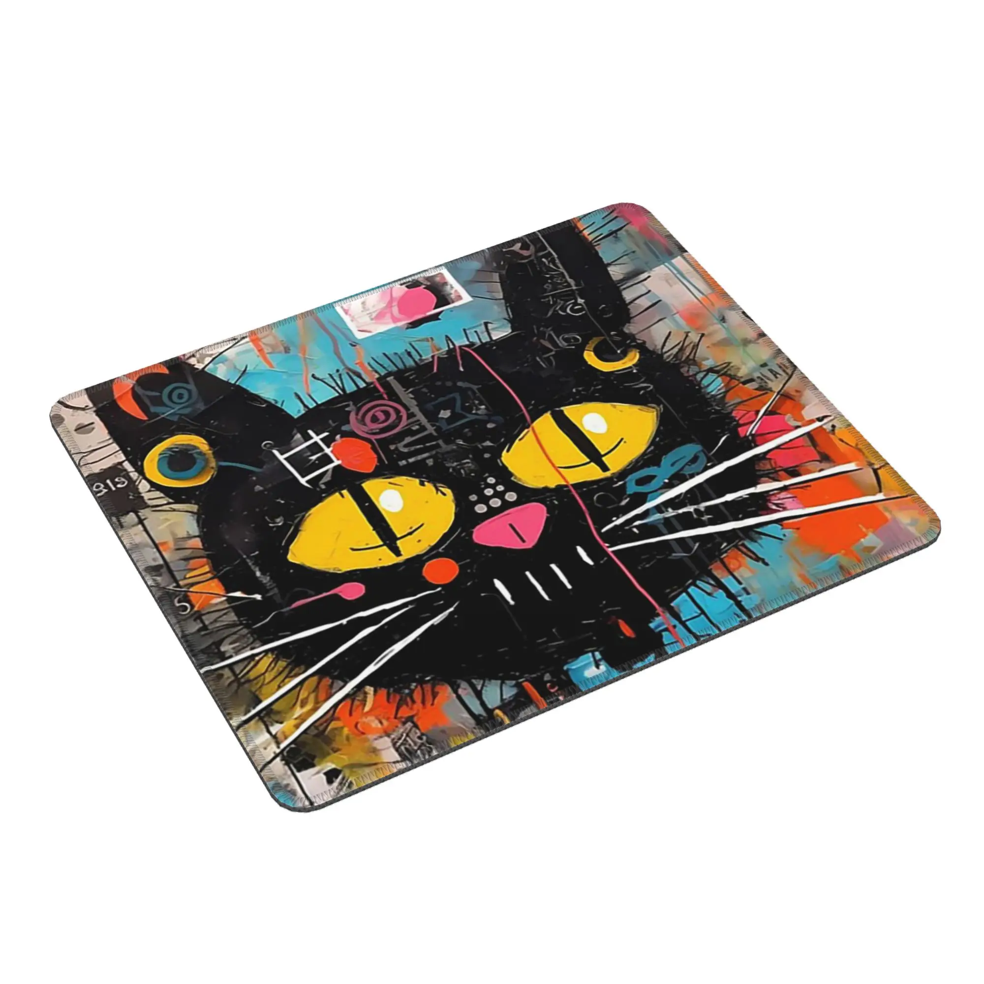 Colorful Graffiti Painting Cat Mouse Pad Computer Keyboard Mouse Mat Gamer PC Laptop Desk Mat Office Table Mats