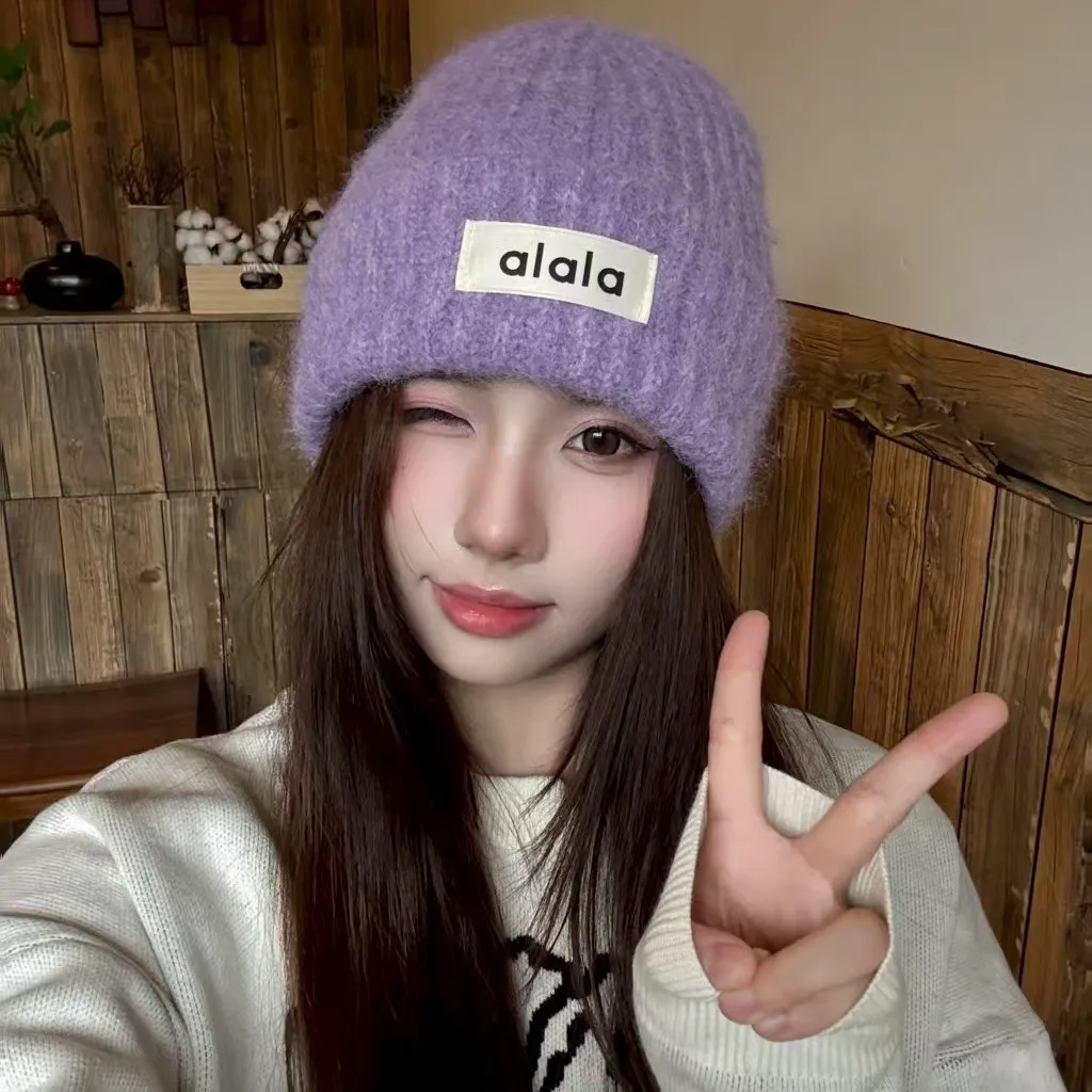 Donna inverno caldo lavorato a maglia cappello a prova di freddo berretto slouchy oversize antivento a prova di freddo cappelli con paraorecchie per donne ragazze viso piccolo