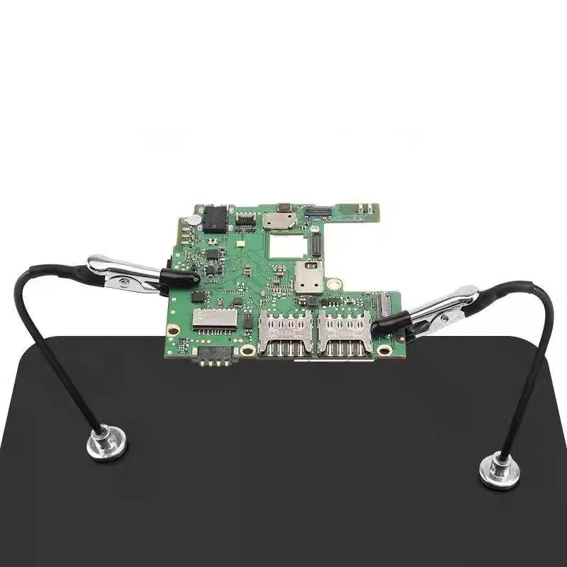 Universal Magnetic PCB Soldering Clamp with Alligator Clips