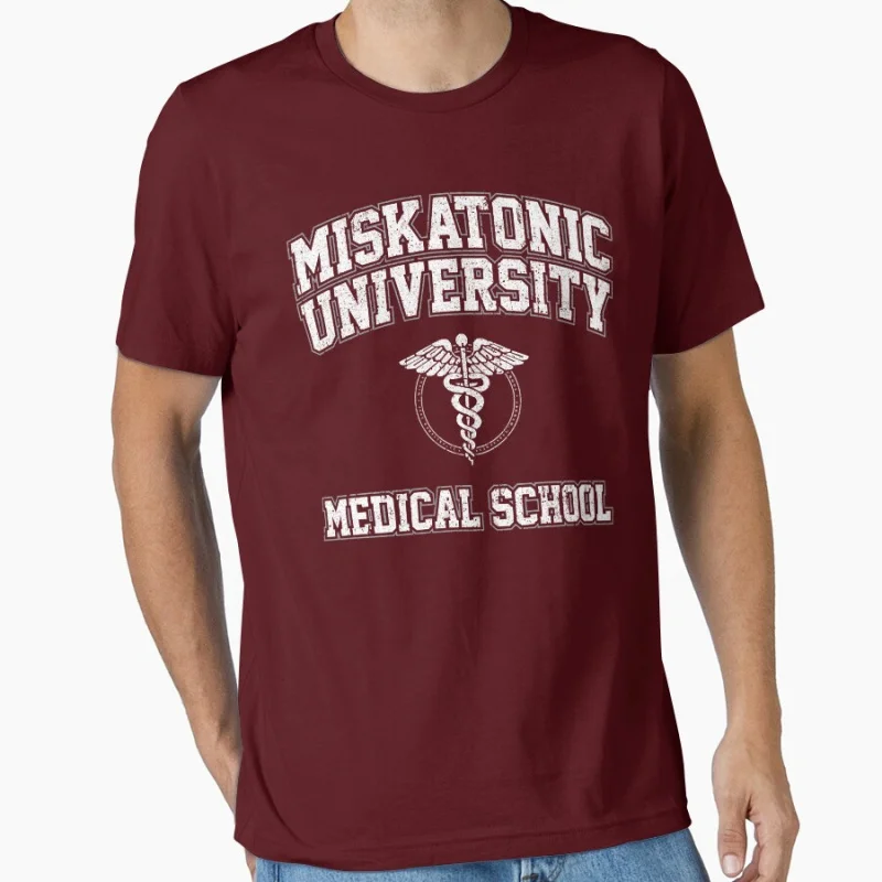 Miskatonic University Medical School  1128  Scary Halloween Gift T shirt Large size Tops Horror Cthulhu Scifi Print clothes