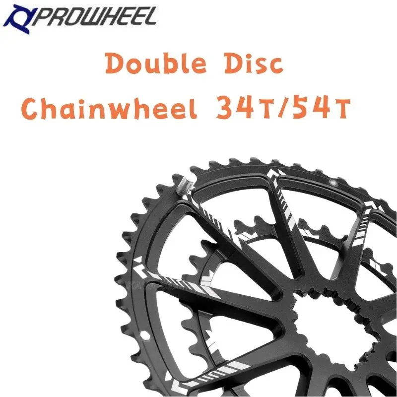 PROWHEEL Crown Narrow Wide Double Disc Chainwheel 34T/54T Road Bike Chainring AL-7075 FORGXP 40T 42T 44T 46T 48T  Bicycle Parts