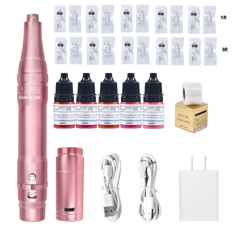 Draadloze Wenkbrauw Tattoo Machine Kits Microblading Pennen Lippen Permanente Make-Up Machines Pigmenten Voor Micropigmentatie