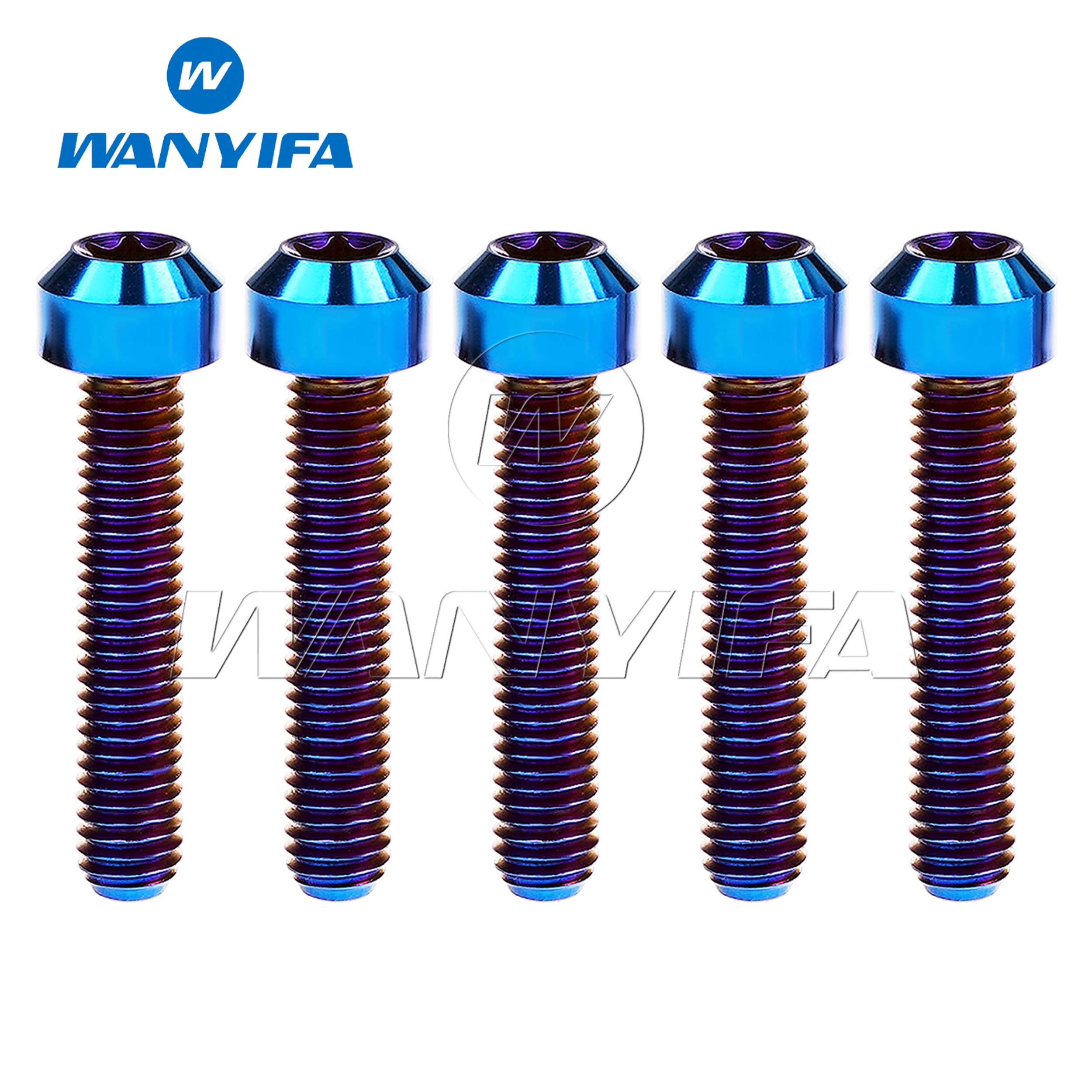 Wanyifa Titanium Bolts T25/T30 Torx Head M5/M6x10- 80mm for Bicycle Motorcycle Brake Headset Screws 5PCS