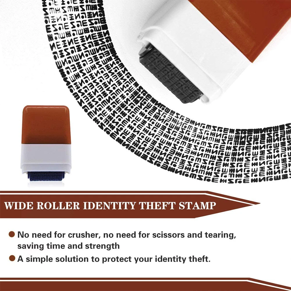 Roller Seal Identity Theft Protection Privacy Seal Portable Self-Inking Stamp Confidential Data Protection Roller Eliminator