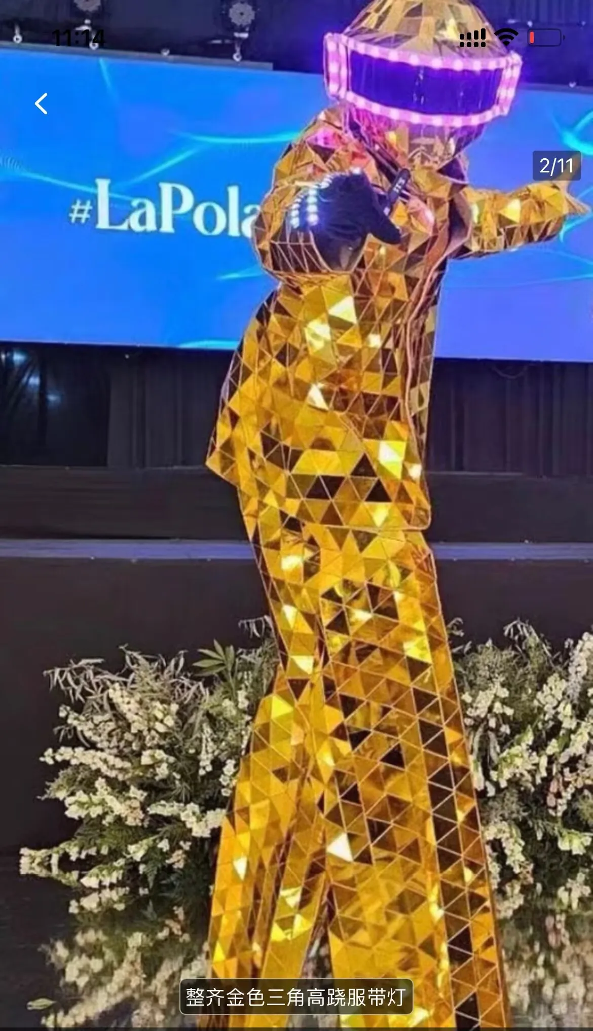 Stilts Walker Led Mirror Robot Suit Red Glass Costume  Silver Gold Costume  DJ Party Performance Show Dance Festival  outfit