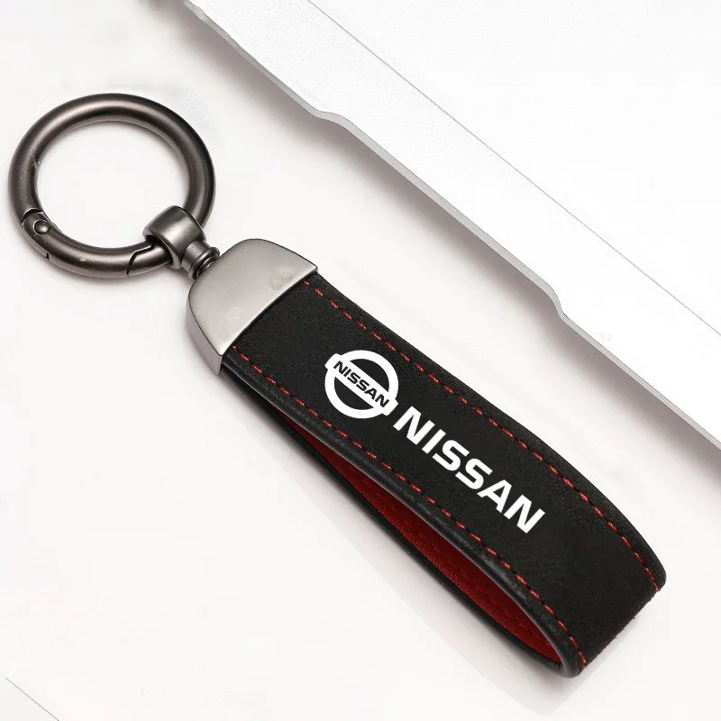 Suede Leather Car Keychain Keyring Auto Accessories for Nissan Qashqai J11tiida J10 Juke Sylphy Teana Altima X-TRAIL TIida Mura