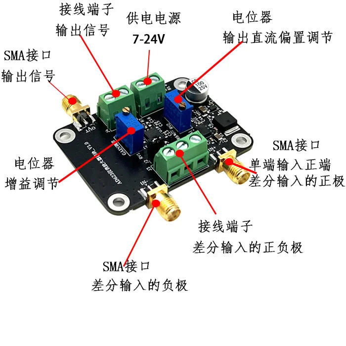 Millivolt/microvolt Voltage Amplification Instrument Amplifies AD623 Module Single Terminal/differential Single Power Supply