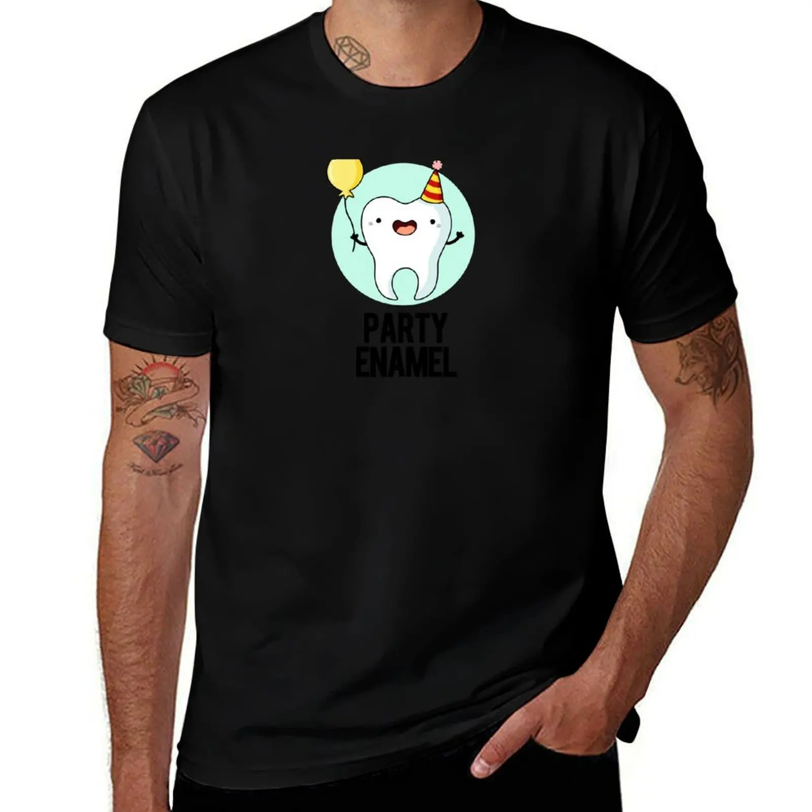 Party Enamel Funny Tooth Puns T-Shirt man t shirts high quality luxury brand T-Shirt