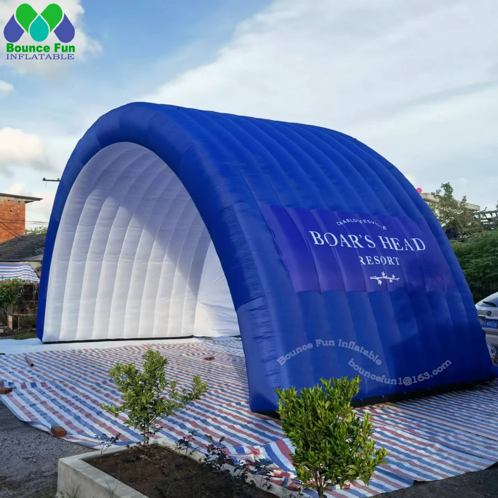 Cubierta inflable para escenario al aire libre, carpa portátil personalizada, techo de escenario, concierto, evento, Impresión de logotipo para publicidad, azul marino